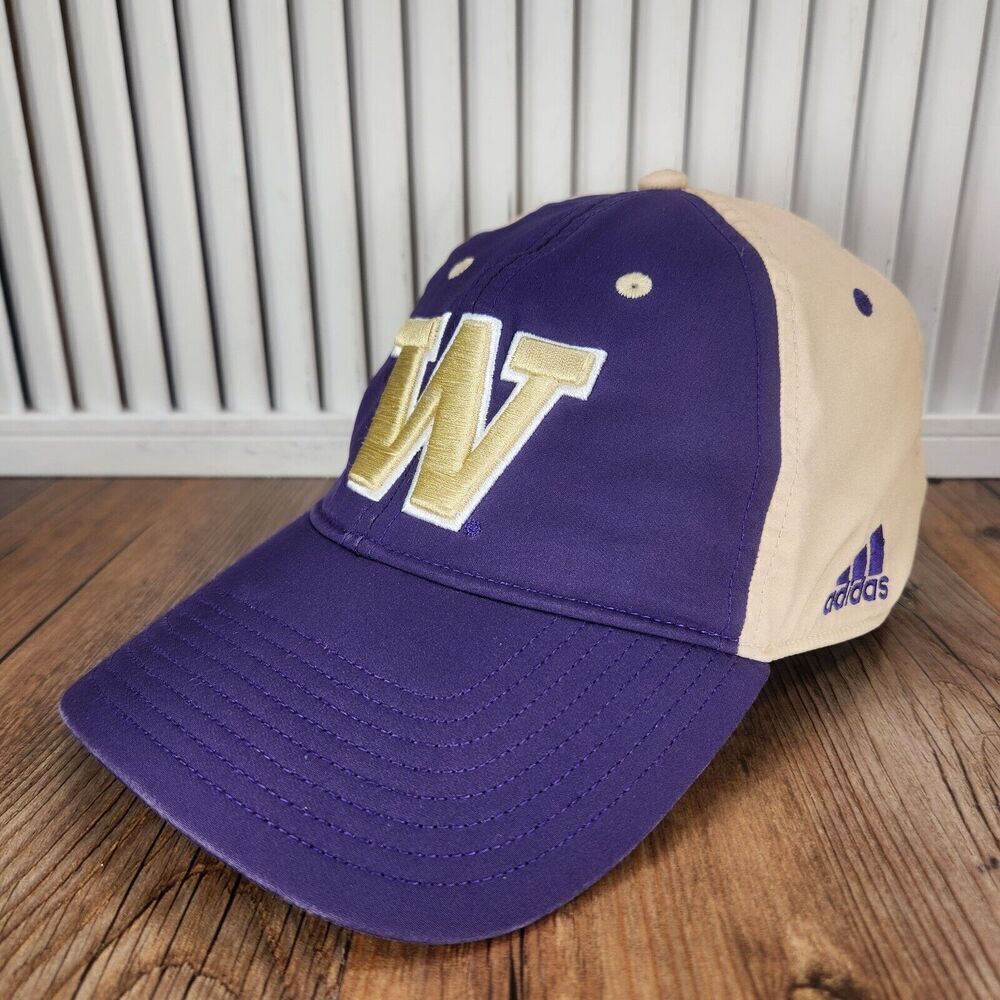 Washington Huskies Adidas Hat Cap Fitted Purple Gold College Sports Stretch Dad